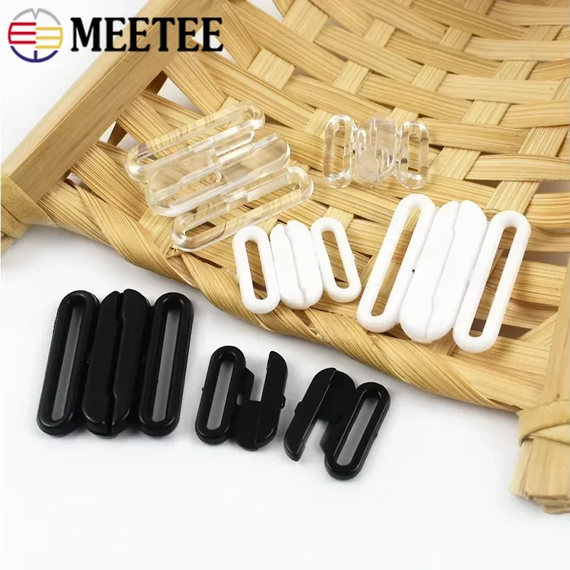 Фото 20/50 комплектов Meetee 10-20 мм, пластиковый ремешок для бюстгальтера с пряжкой, купальник, нижнее белье, регулируемый крючок, зажим для бикини, застежка-застежка, швейные принадлежности №5