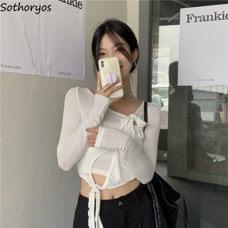 

Sets Women T-shirt and Camis 2 Pieces Fit Summer All-match Sexy Holiday Solid Irregular Design Stylish Causal Harajuku Outfits