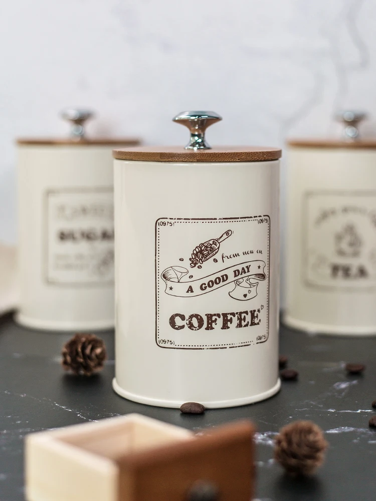 

Nordic Wind Bamboo Lid Sealed Jar Storage Jar Coffee Jar Tea Jar Candy Jar Snack Moisture-proof Belt Seal Ring