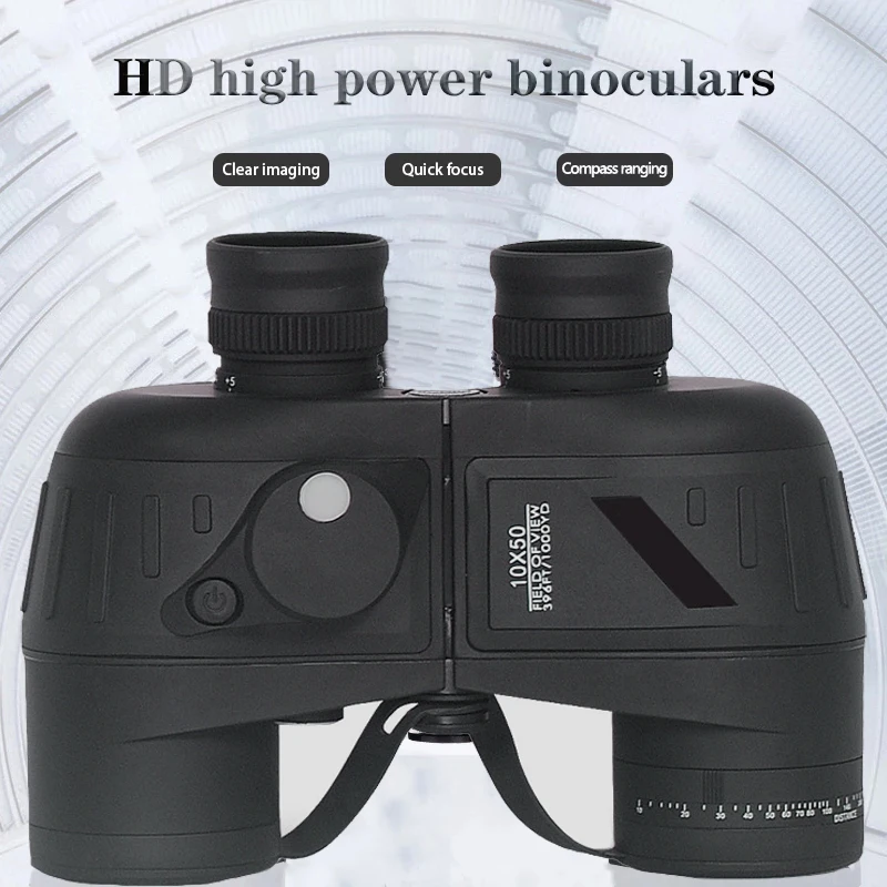 Military Binoculars Long Range Telescope Caza With Rangefinder Compass HD Waterproof Low Light Night Vision For Outdoor Hunting