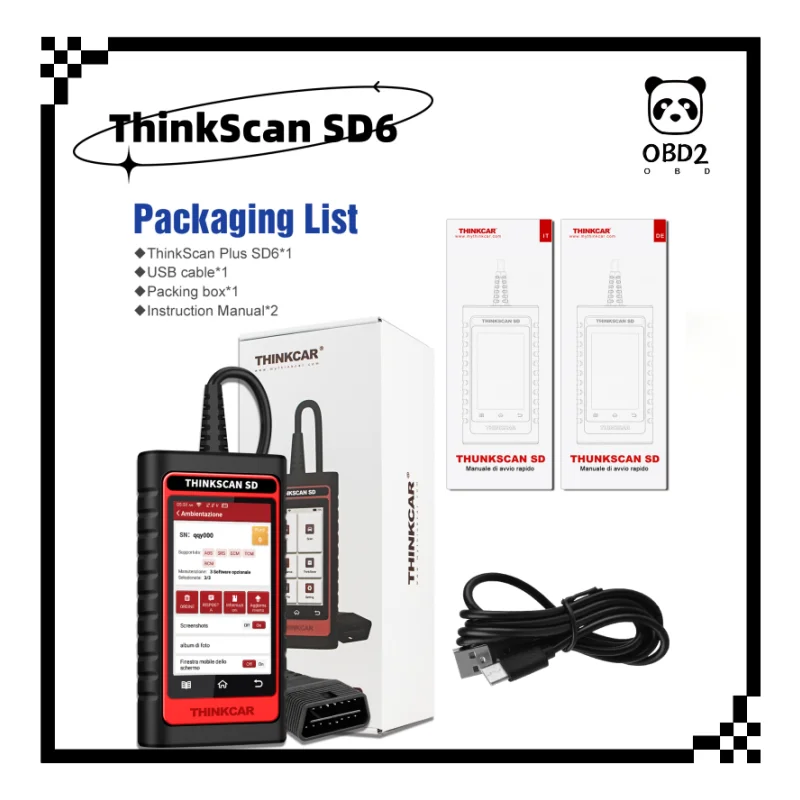 

Сканер THINKCAR ThinkScan SD6 Pk Thinkdiag OBD2, сканер ABS SRS A/F ECM TCM BCM IC 5, считыватель кодов с функцией сброса, автоматический диагностический инструмент