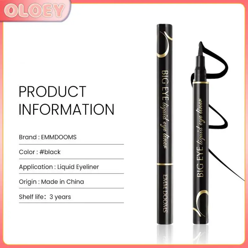 

ELECOOL Liquid Eyeliner Pencil Fast-drying Waterproof Anti-sweat Lasting Eye Liner Black Eyeliner Pen Big Eye Comestics Makeup