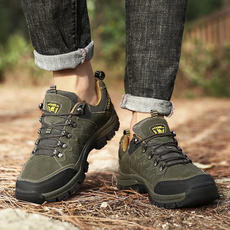 New Autumn And Winter Men's Outdoor Hiking  Breathable Anti-Skid And Wear-Resistant Mountain Climbing Motorcycle Shoes