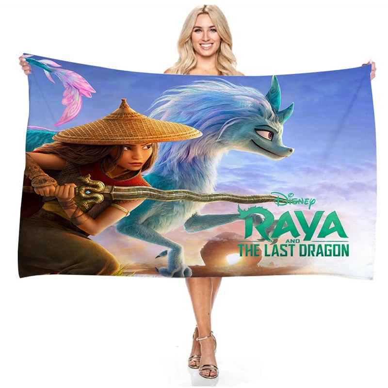 Квадратное пляжное полотенце Raya and The Last Dragon с 3D-принтом |