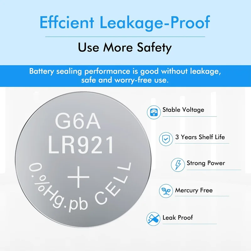 Фото 5-100 шт. AG6 LR920 1.5V щелочные кнопочные батарейки SR920SW SR927 171 370 для часов и мелкой электроники №3
