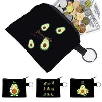 avocado print coin bag casual purse wrist coin wallet women new cosmetic handbag canvas comfortble soft popular cartoon tote bag