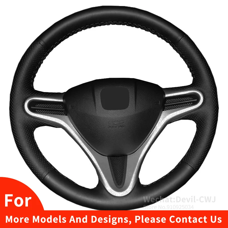 

Custom Original Car Steering Wheel Cover For Honda Fit 2009 2013 City Jazz Insight artificial Leathe Car Interior Accessories