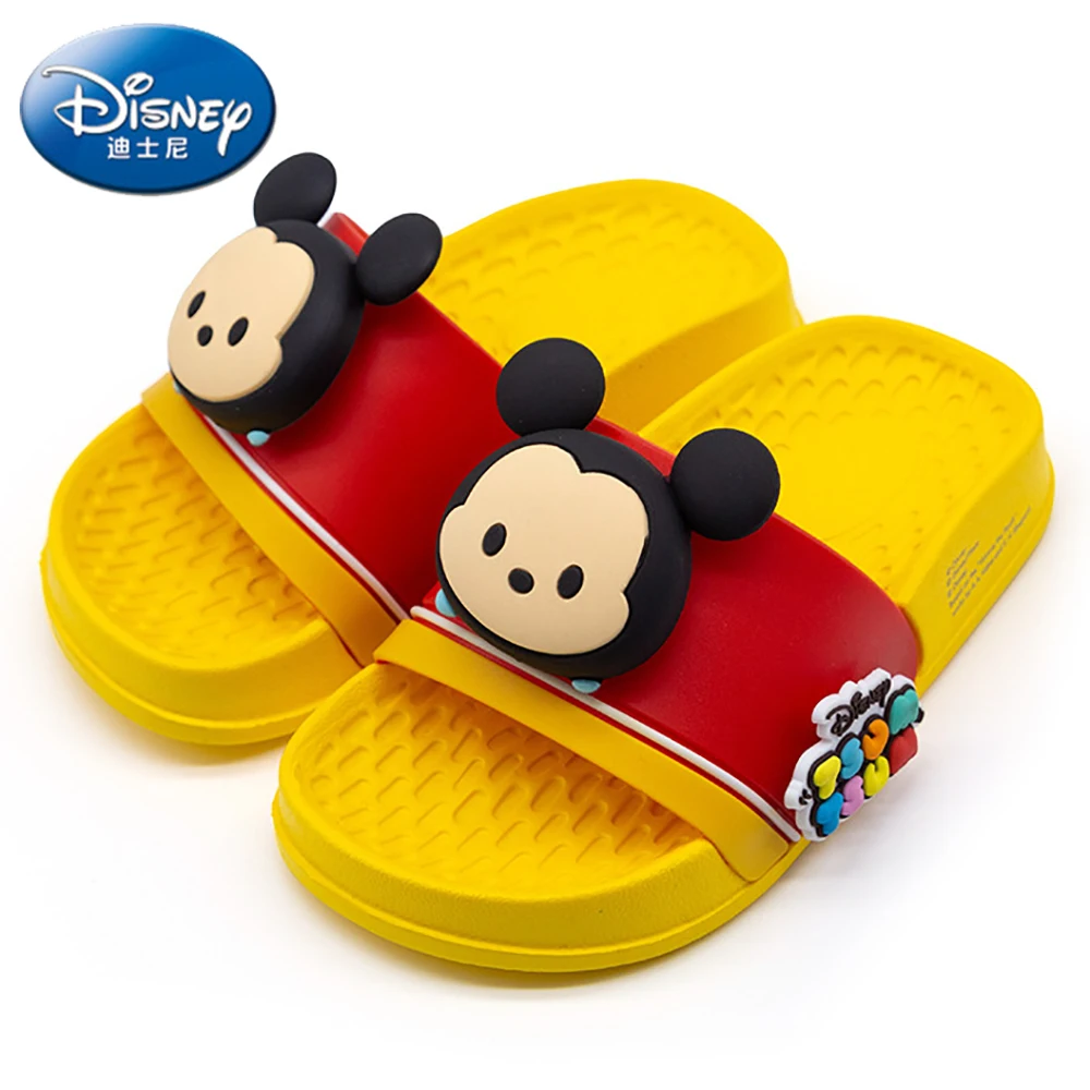 2022 New Disney Children's Lovely Cartoon Slippers For Summer Boys Mickey Mouse Indoor Shoes Kids Soft Bottom Non-slip Slipper