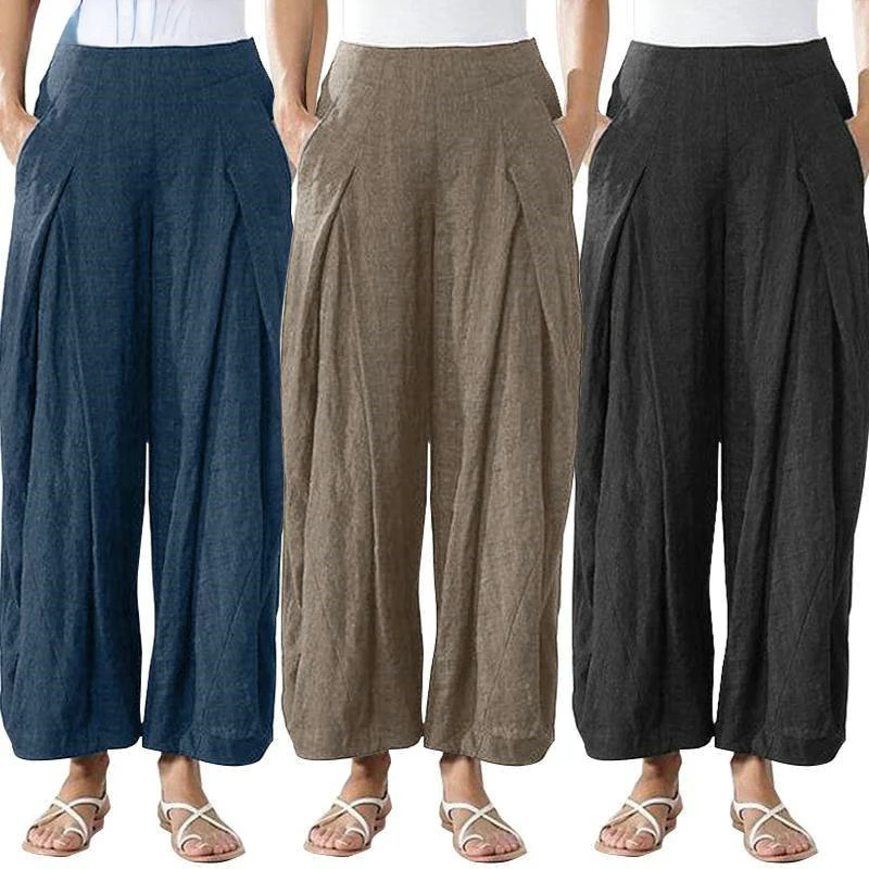 

Newest Women Cotton Linen Pants Overseas All Sizes High Quality Lady Pants Good Clothes Casual Loose Style Comfortable Fashion