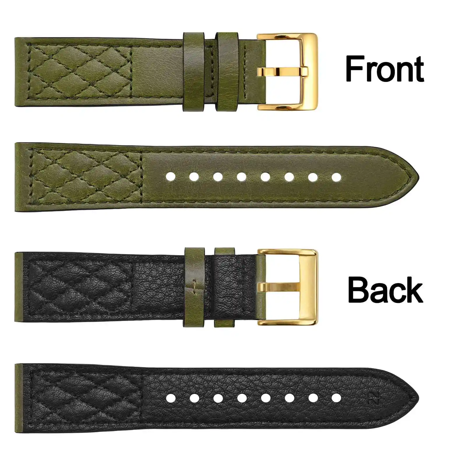 Anbeer Leather Watch Strap 18mm 20mm 22mm Crazy Horse Watchband Causal or Formal
