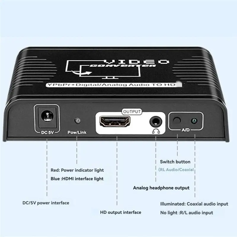 Фото B27B для Wii-DVD TV, совместимый с телевизорами, адаптер-конвертер YPbPr с поддержкой аудио, преобразователь 5-RCA компонентного сигнала в HD-кабель №5