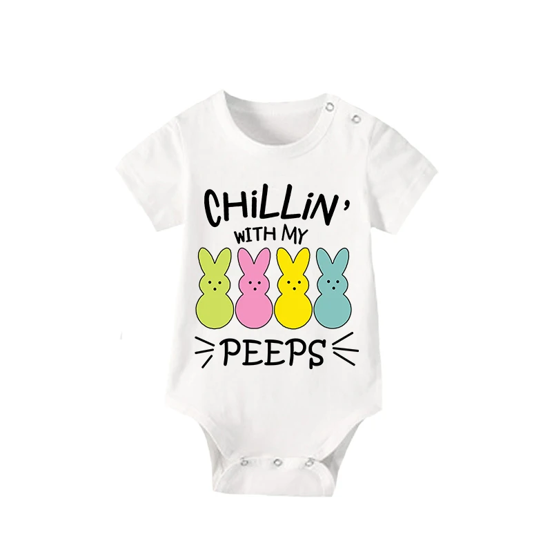 Easter Family Matching Pajamas Exclusive Design Happy Easter Chillin With My Peeps Gray Pajamas Set