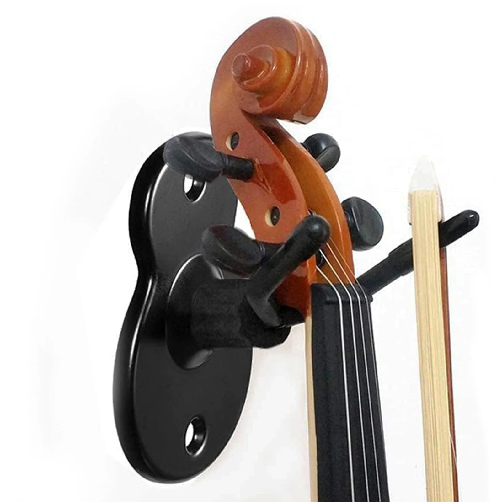 

Violin Hanger Wall Mount Hook Violin Viola Hanger Wall Hook with Bow Hook Iron Base 2 Pack for Violin Display Stand Accessories
