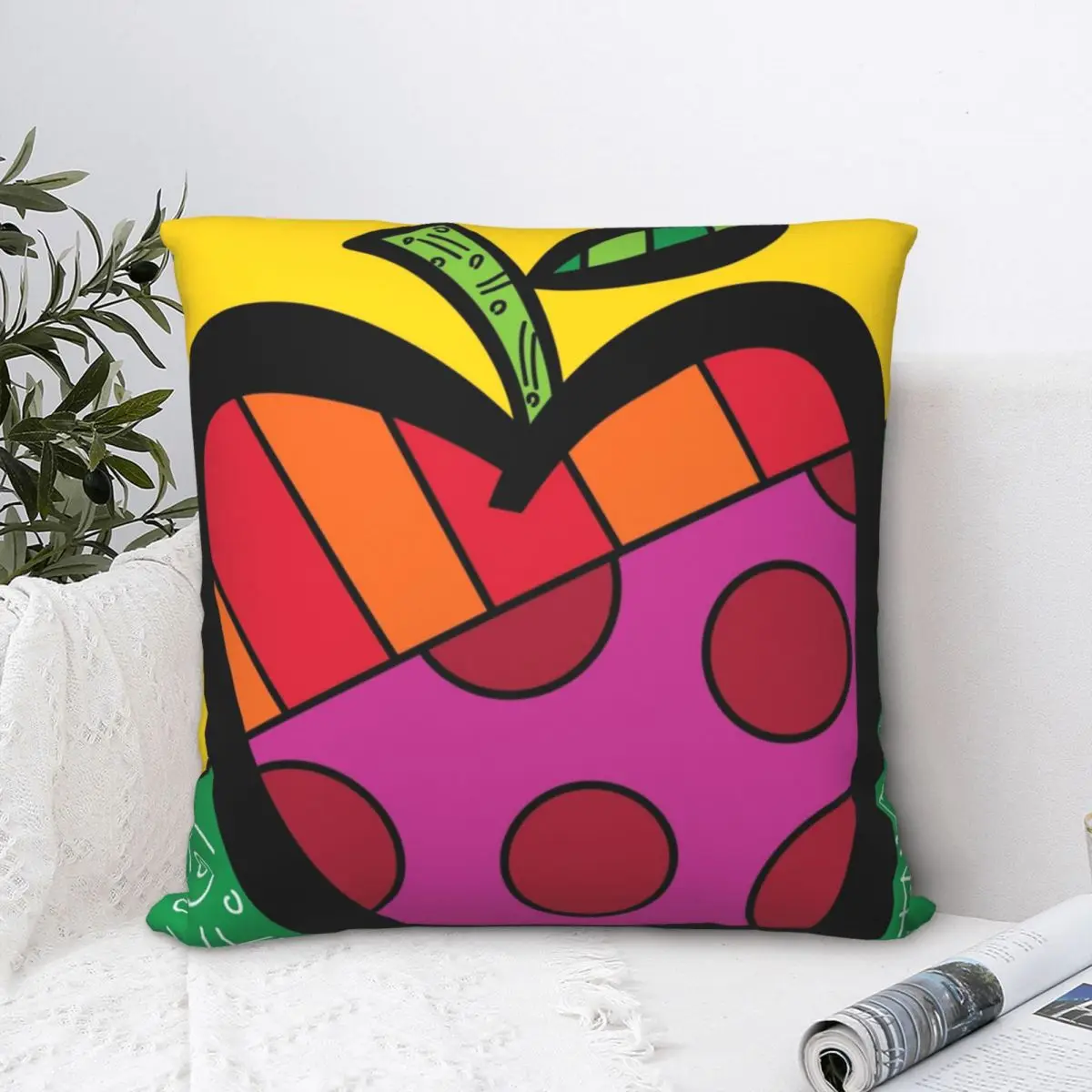 

Art for Romero Britto Square Pillowcase Polyester Pillow Cover Cushion Decor Comfort Throw Pillow for Home Living Room