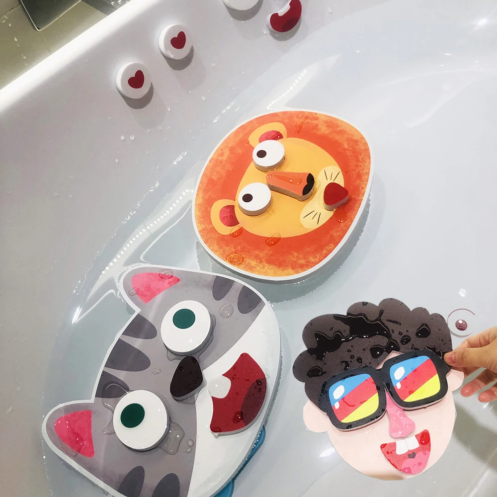 Funny Expression Baby Bath Toy Sticker EVA Water Toys Soft Floating Cognitive Bathroom Toys Kids Educational Toys 0 12 Months