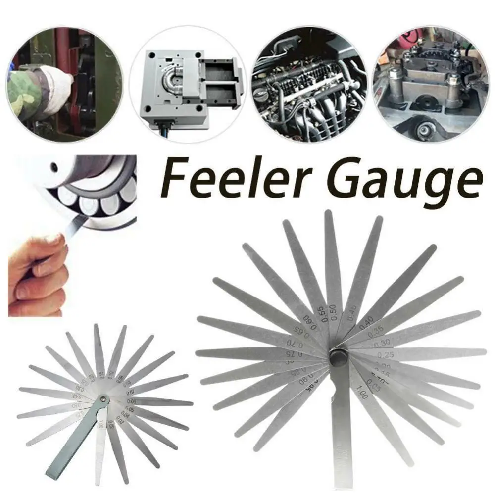 

20/17 Blades Feeler Gauge Metric 0.02-1mm Thickness Gauge Set Valves Foliage Of Valves Spark Plug Gap For Measurement Probe Gap
