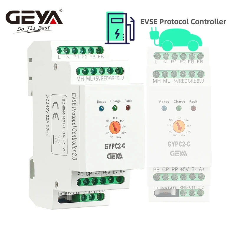 

GEYA GYPC2-C Evse Controller Electronic Protocol EPC Chontroller EV Charger Station Cable Socket 10A-32A AC240V 50Hz