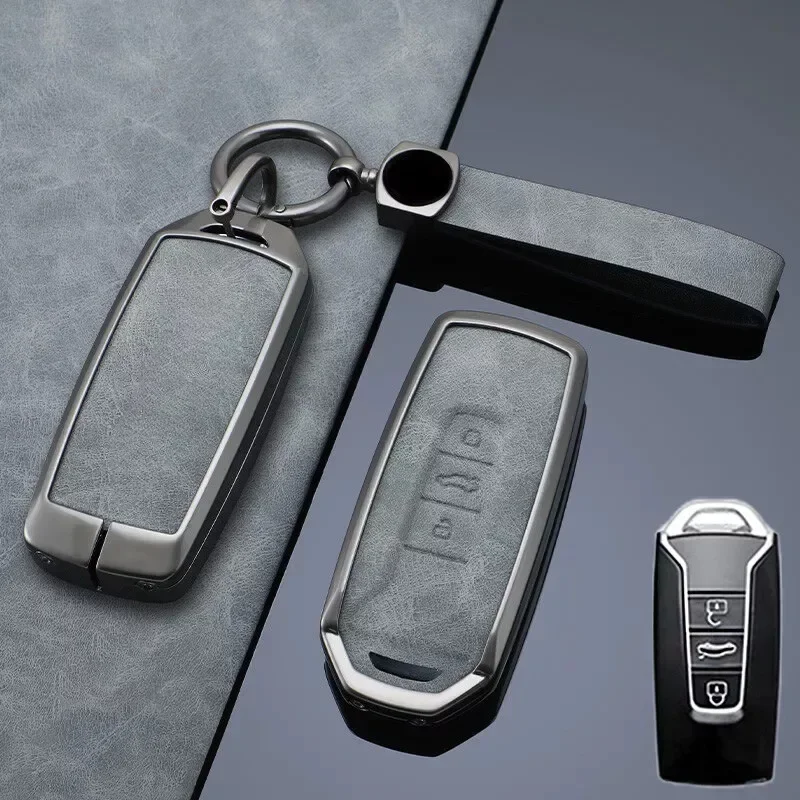 Кожаный Автомобильный Умный брелок для ключей из цинкового сплава держатель