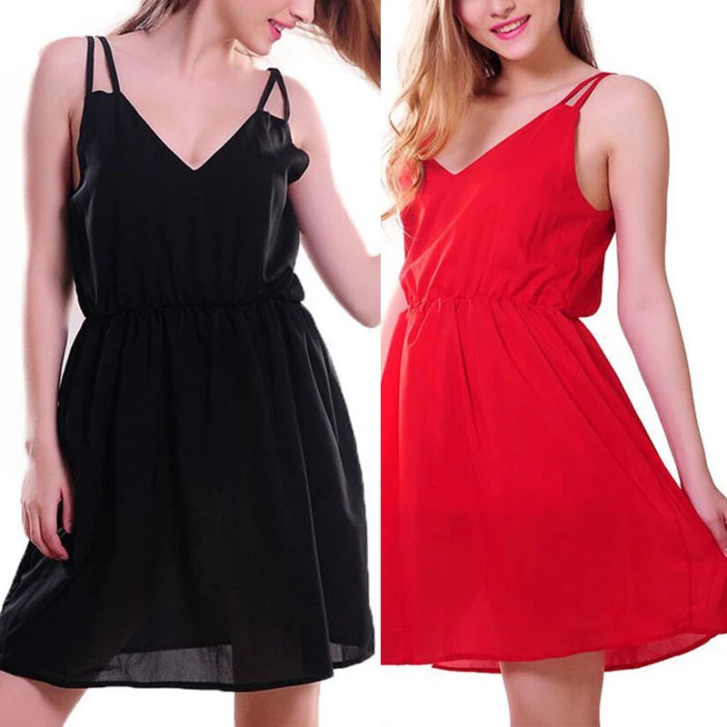 

Летнее женское однотонное платье с V-образным вырезом и высокой талией, на шнуровке, пикантное мини-платье без рукавов на бретелях, женское в...