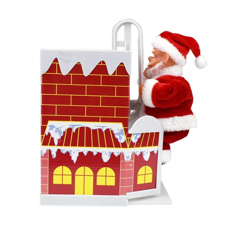 

Christmas Gifts Will Climb the Chimney over the Wall Electric Santa Claus Toy with Music Christmas Decoration Kids Toy