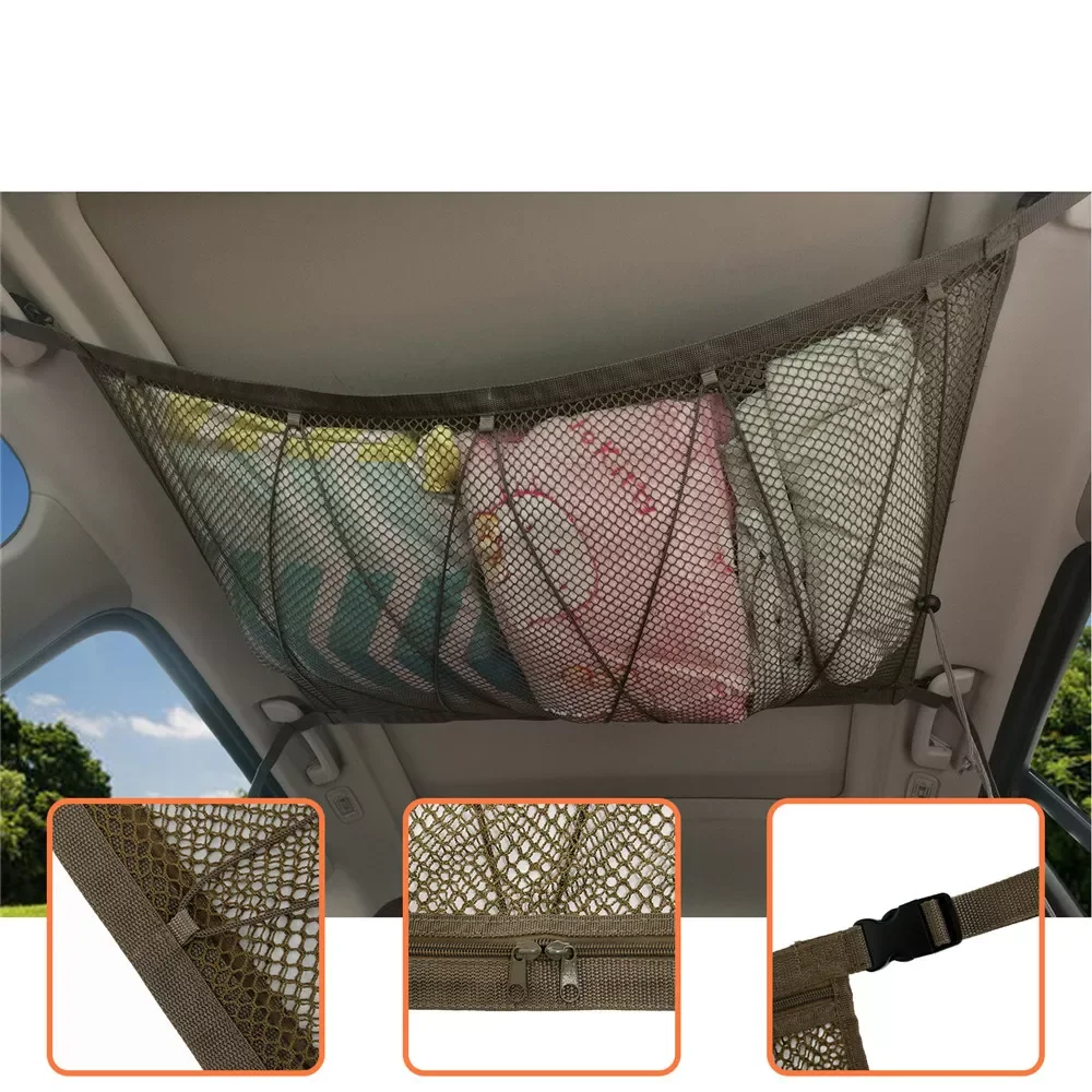 

Automobile accessories Portable In-Car Ceiling Storage Net Vehicle Ceiling Storage Net Pocket Roof Interior Cargo Net Bag Car Tr