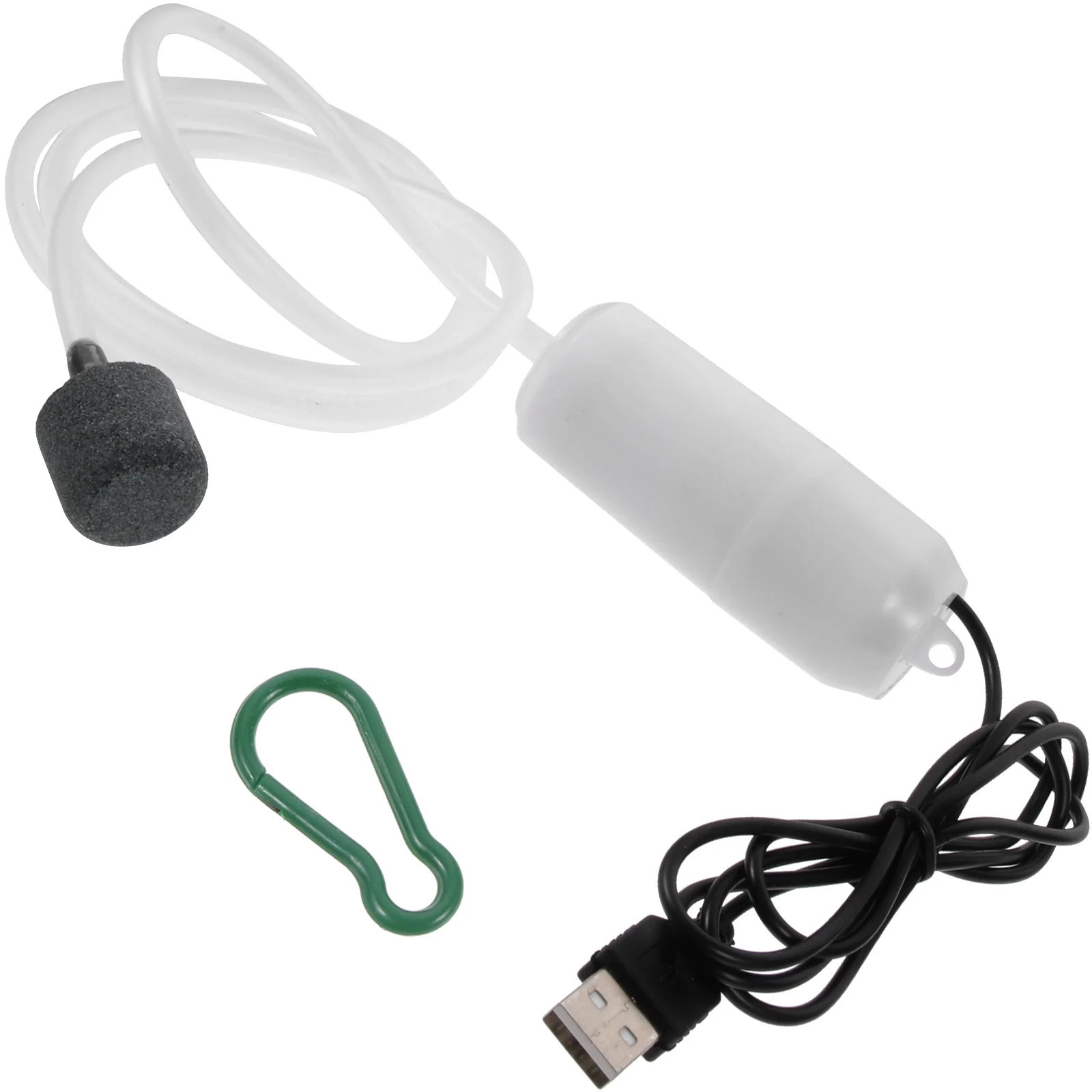 

Air Pump- Tank USB Pump, Silent Portable Aquarium Aerator Pump with Air Stone, Pipe and Hook ( White )