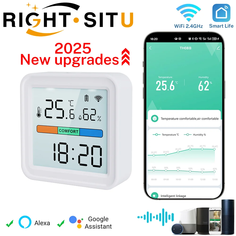 

RightSitu Wi-Fi датчик температуры и влажности Smart Life
