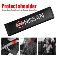 1pcs carbon fiber seat belt covers car shoulder pad protector cushion auto accessories for nissan qashqai j10 j11 juke tiida etc