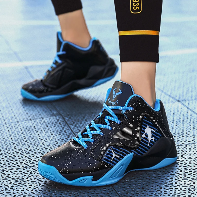 Brand Professional Men's White Red Blue Basketball Shoes Basketball Sneakers Anti-skid High-top Couple Man Basketball Boots