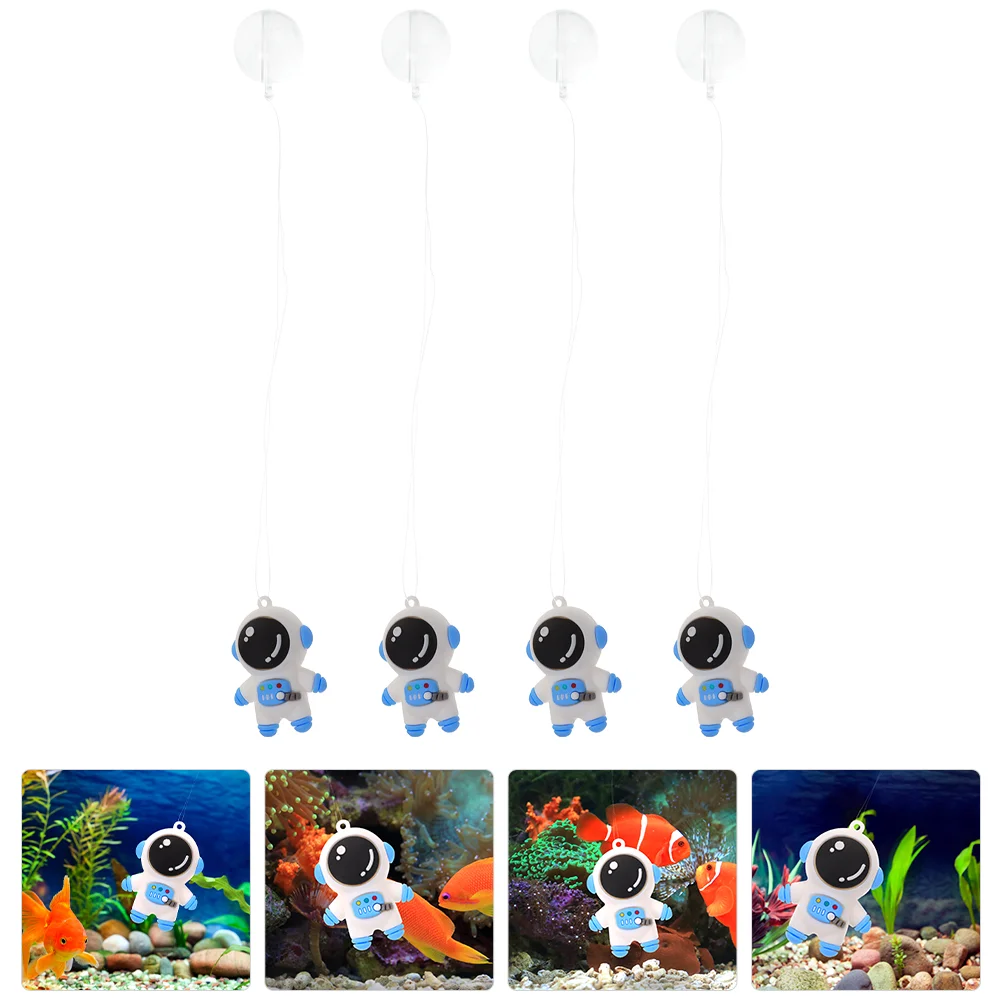 

4 Pcs Astronaut Floating Hanging Models Fish Aquarium Decoration Tank Soft Rubber Cartoon Adorn Ornament Interior