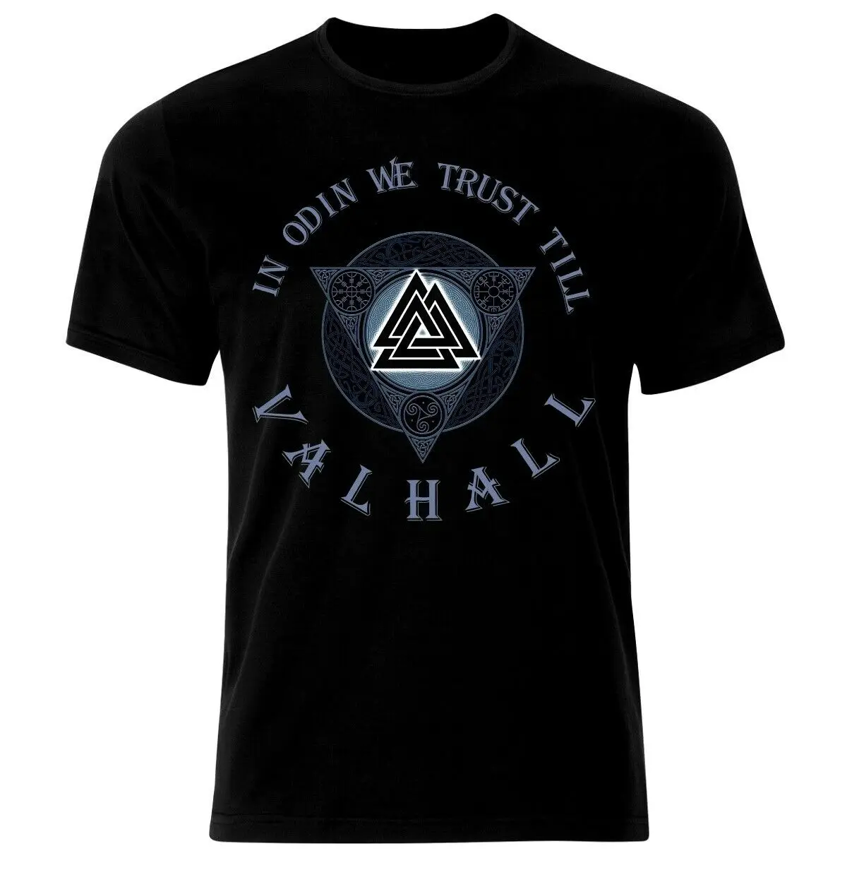 

Pagan Viking'er Odin Loki Valhalla Valknut Symbol T-Shirt 100% Cotton O-Neck Summer Short Sleeve Casual Mens T-shirt Size S-3XL