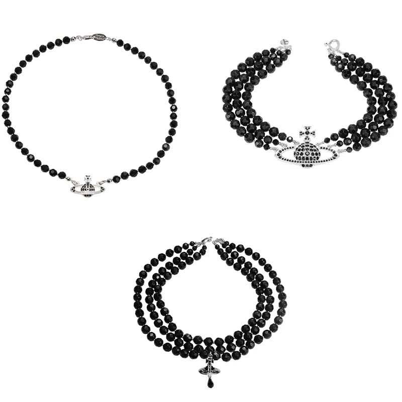 

Женское уникальное ожерелье viприен westwoo VVA с кулоном из черного агата, роскошные ювелирные изделия в стиле панк, новинка 2022