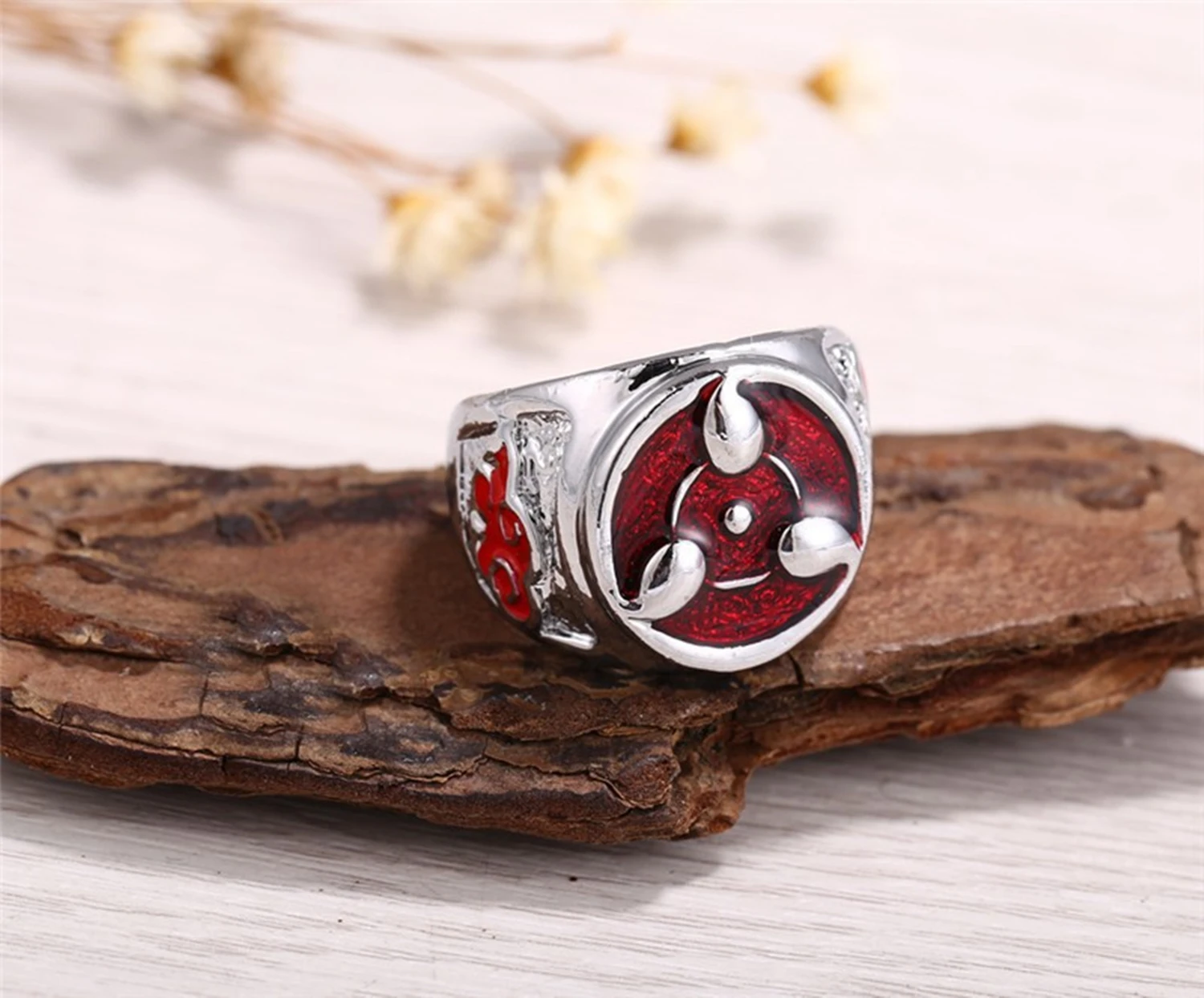 

Anime Naruto Shippuden Sharingan Rings Akatsuki Uzumaki Kakashi Uchiha Sasuke Rinnegan Ring Pendants Cosplay Accessories Figures