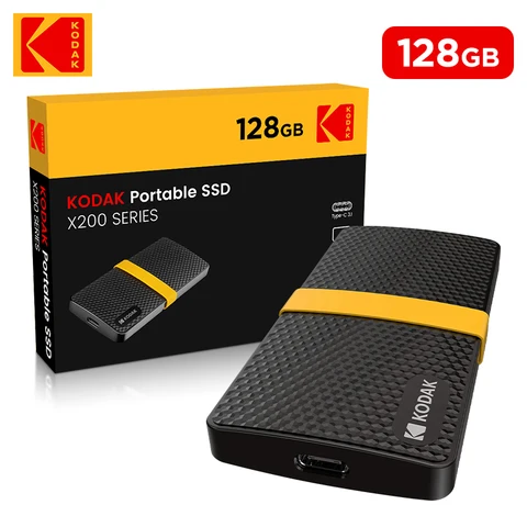 Портативный SSD-накопитель Kodak X200, USB 3.1 Type C, 512 ГБ, 256 ГБ