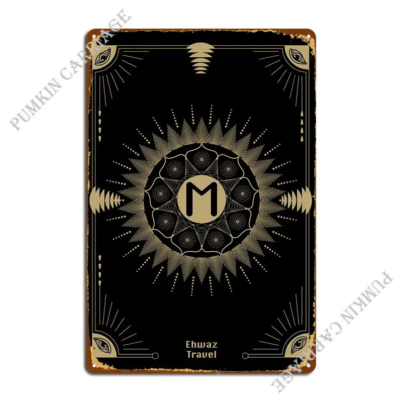 

Старший ФУТАРК Rune Ehwaz, металлический знак, Настенный декор, индивидуальные настенные таблички, декоративный плакат, жестяной знак