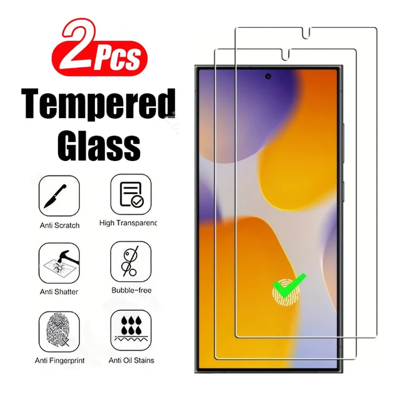 2 шт. Защитная пленка для экрана Samsung Galaxy S24 Ultra S23 S21 S20 S22 Plus FE 5G Стекло телефона Note 20