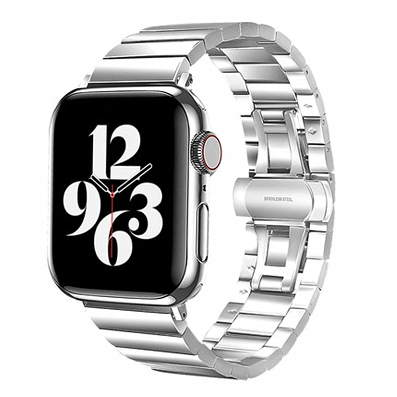 

Strap For Apple Watch Band Series 7 6 SE 5 4 3 45mm 41mm 44mm 40mm Stainless Steel Bracelet For iWatch 42mm 38mm Watchband Metal