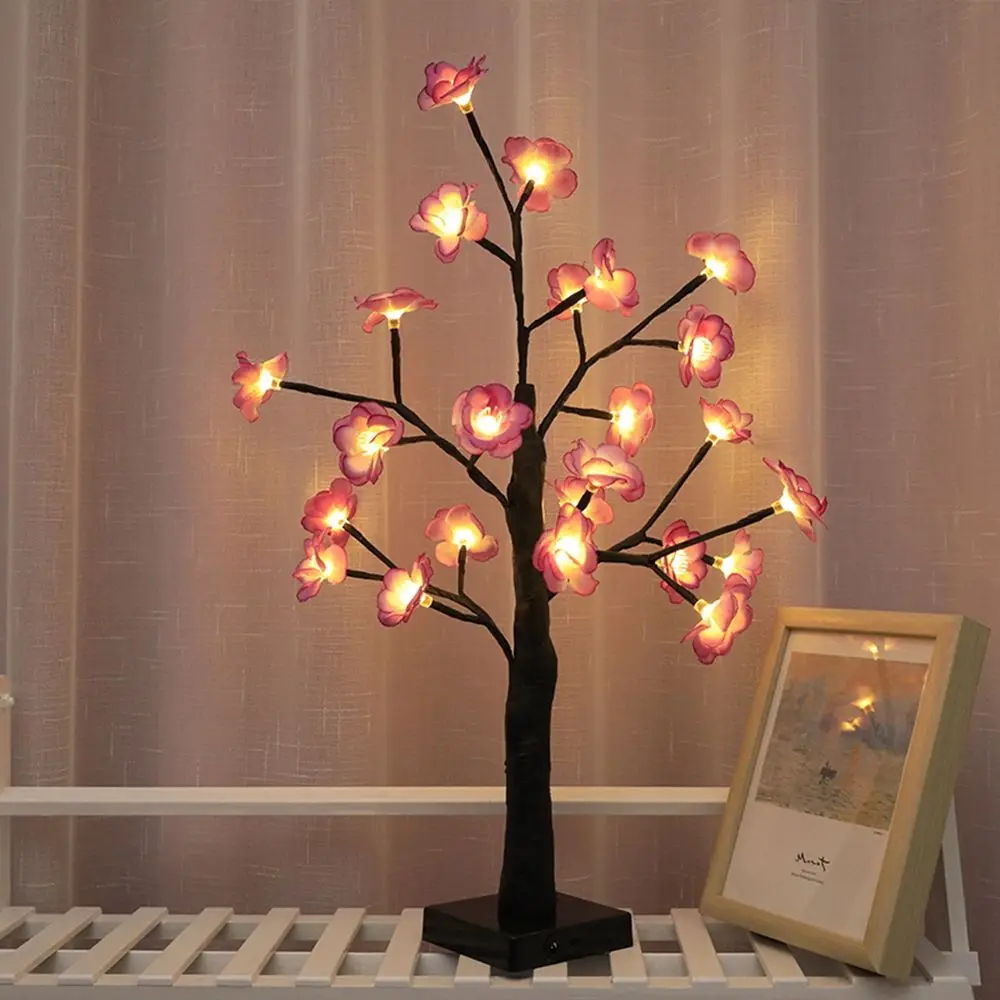 

Pcs 24 LED Flowers Table Lamp Camellia, Magnolia Christmas Gift Flower Tree Lights Night Lamp Atmosphere Lamp Nightstand Decor