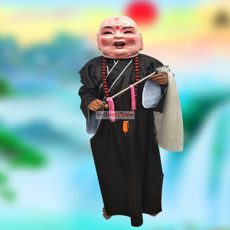 Реквизит Будды улыбающееся лицо архат танец дракона лев Китай социальный огонь