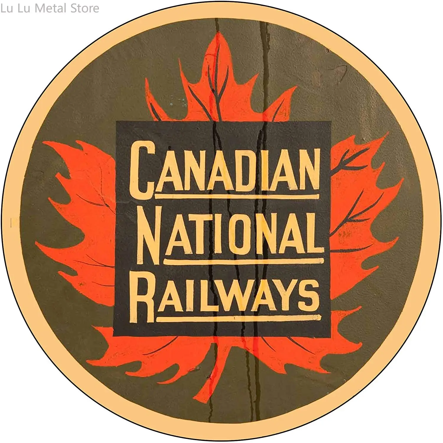 

Gas Sign Vintage Metal Signs Round Metal Tin Sign for Garage and Home Diameter – Canadian National Railways