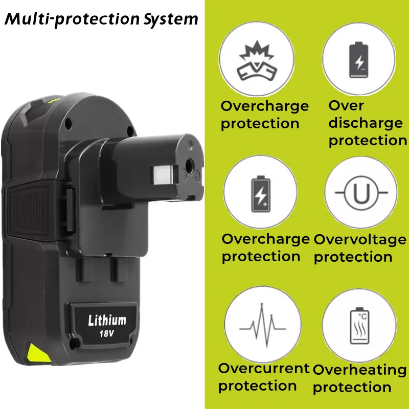 Сменный литиевый аккумулятор Ryobi на 4800 мАч 18 в совместим с ONE + Plus P107 P108 P102 P103 P104 P105