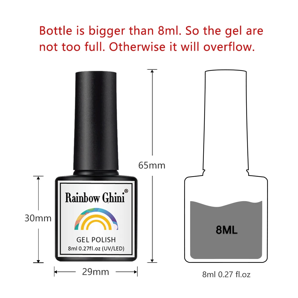 RG 6 шт. Набор 8 мл Оранжевая серия Гель-лак для ногтей Высококачественный продукт