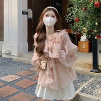 blouses women solid summer clothes lovely students all match streetwear ulzzang mujer breathable simple elegant popular daily