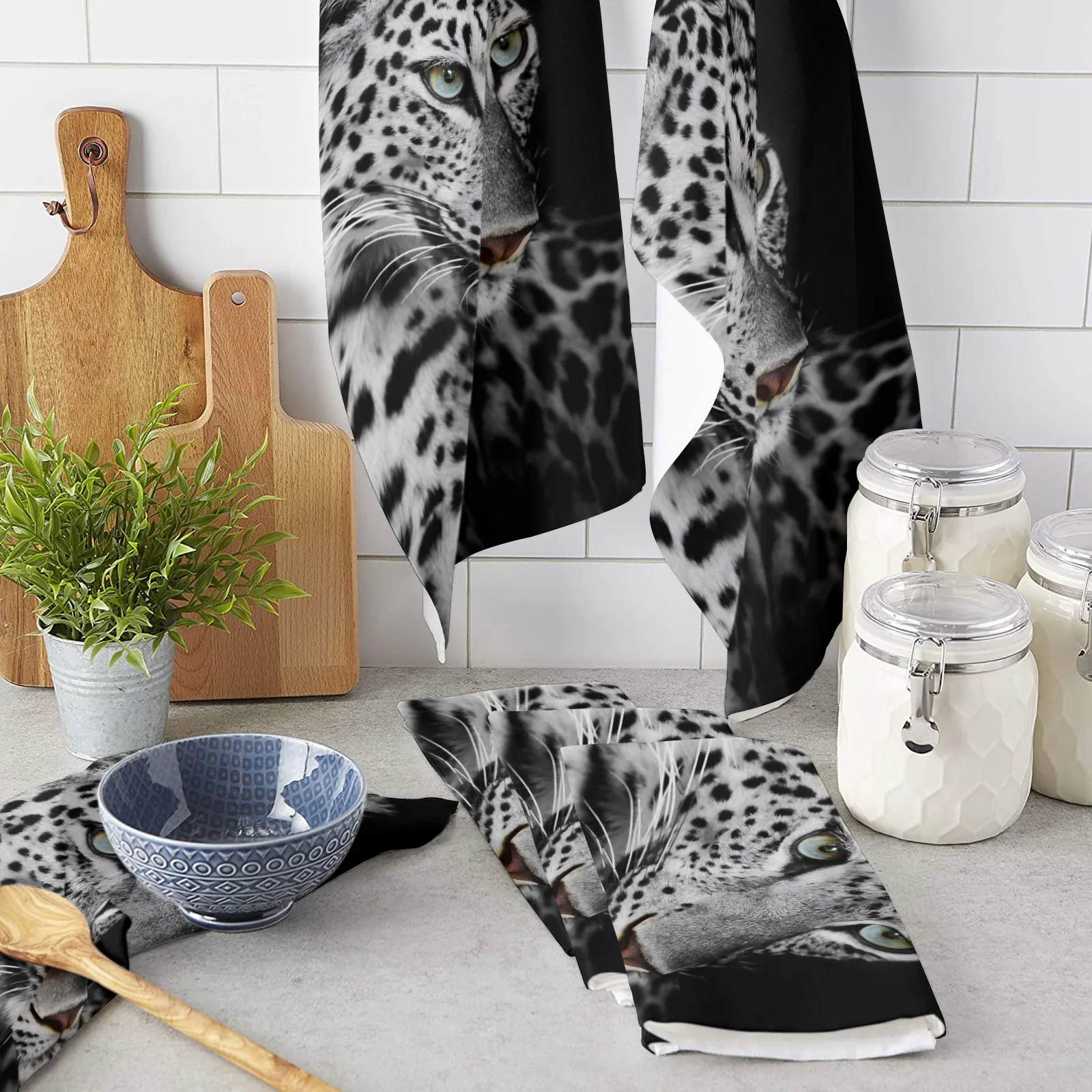 

Кухонное полотенце из микрофибры Leopard с африканскими животными, кухонная утварь, столовая посуда, кухонная утварь