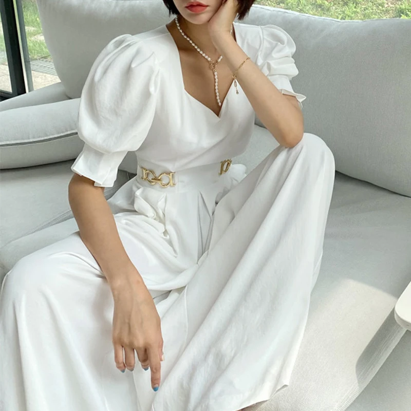 Комбинезон Sannian женский с квадратным вырезом повседневные брюки высокой талией и