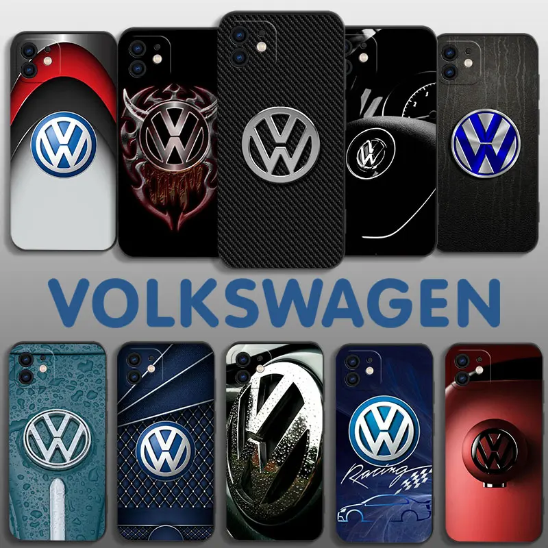 

Luxury Car Brand Volkswagens Logo Phone Case For iPhone 14 13 12 11 Pro Max Mini X XR XS MAX SE20 8 7 Plus 6 6S with Hand Strap