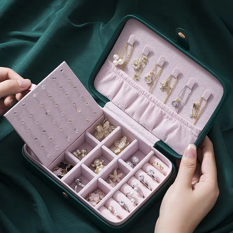 Винтажная шкатулка для ювелирных изделий стеганый Органайзер винного цвета