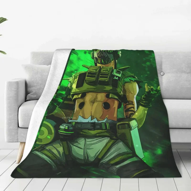 

Valkyrie Apex Legends Octane Flannel Throw Blankets Pathfinder Bangalore 80s Game Blanket for Bed Office Super Soft Quilt