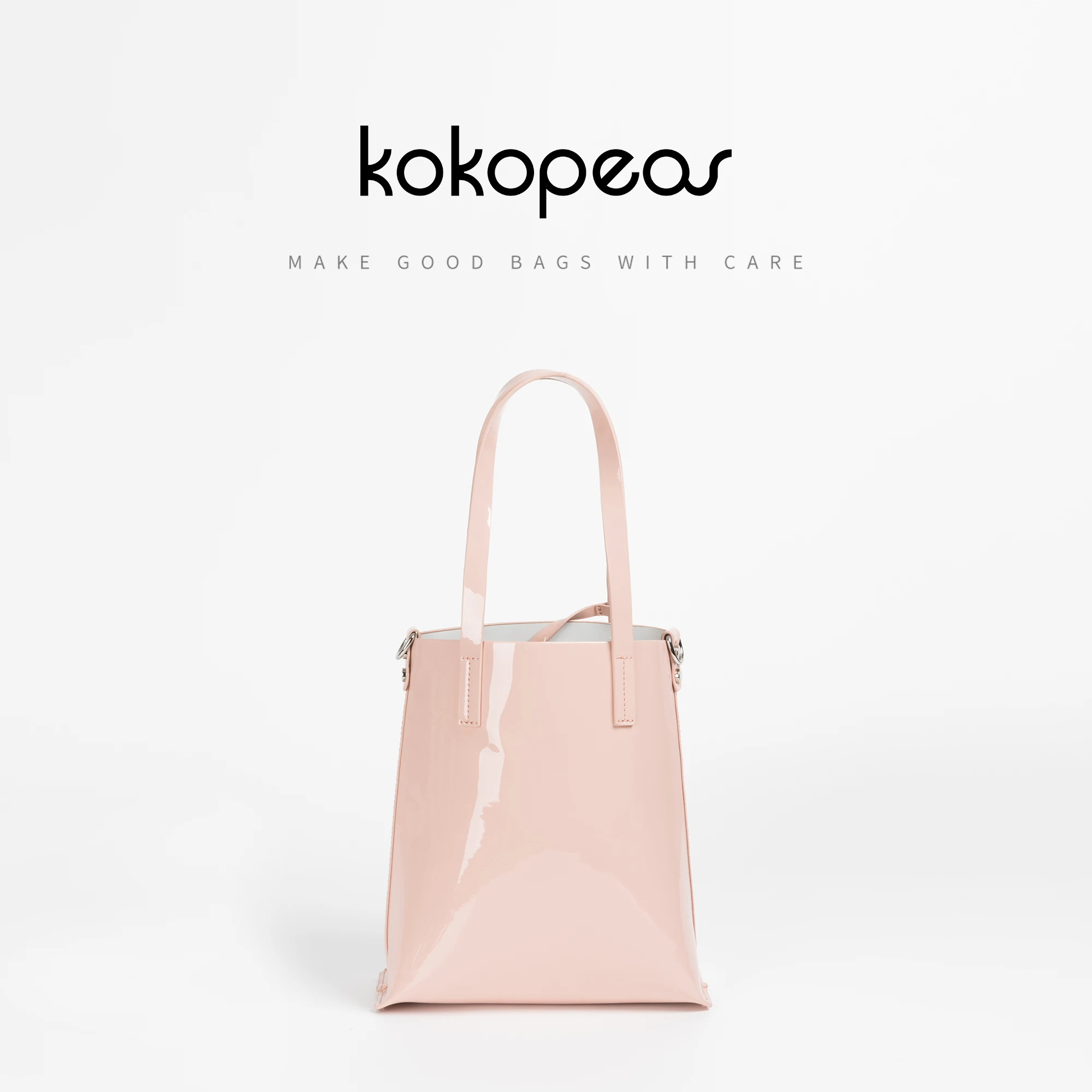 

KOKOPEAS Original Brand Pink PVC Eco Shopper Bag 2023 Trend Simple Beach Tote Handbag Mini Stylish Square Crossbody Hobo Purse