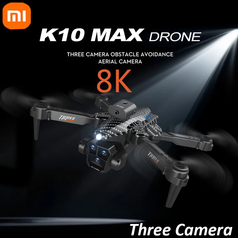 XIAOMI-Mini Dron K10Max 8K, cuadricóptero profesional con tres cámaras, cuatro...